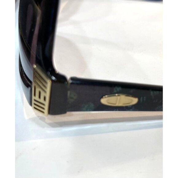 Christian Dior Sunglasses w/case, Marbled Green/Black, Gold Accents - Picture 3 of 7